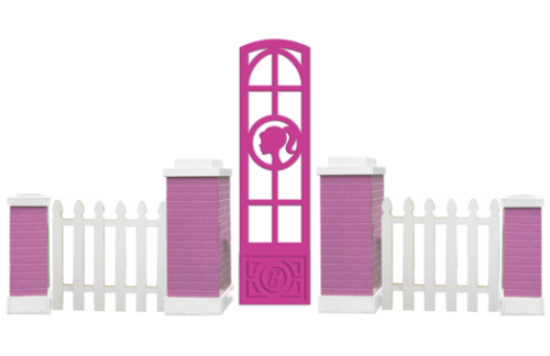 B Doll Pink Pedestals with Picket Fence