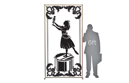 Lit Silhouette Wall, Nutcracker Female Dancer w/ Toy 4x8