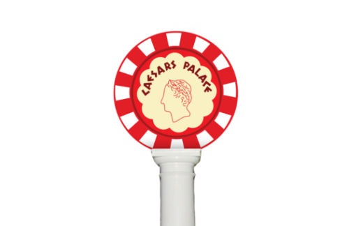 Caesar's Palace Poker Chip Column Topper, Red