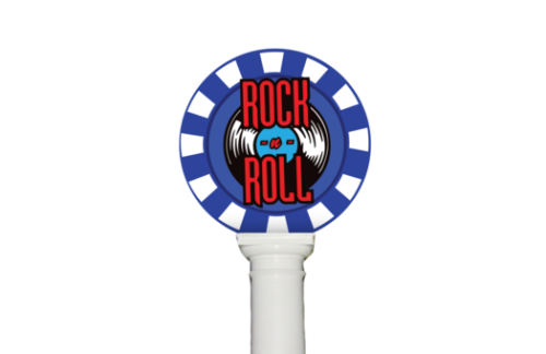 Rock n Roll Poker Chip Column Topper, Blue