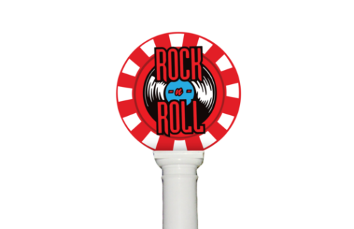 Rock n Roll Poker Chip Column Topper, Red