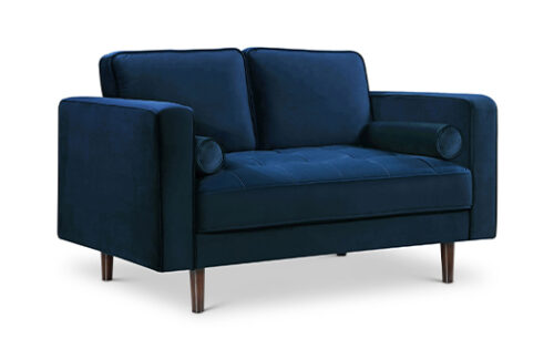 Navy Blue Velvet Loveseat