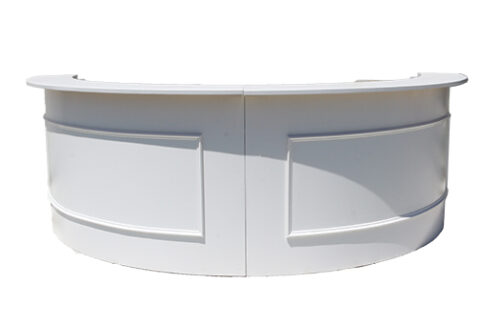 Bar; Round Bar Section, Wood, White, Double