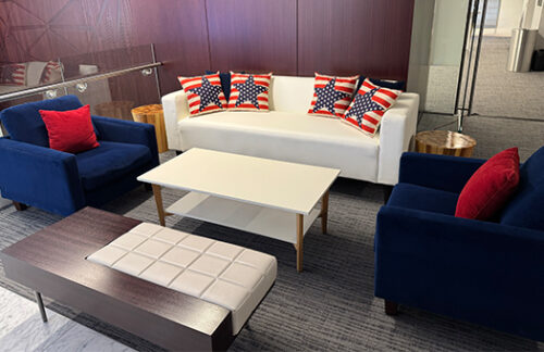 Ripley White & Navy Velvet Seating Group