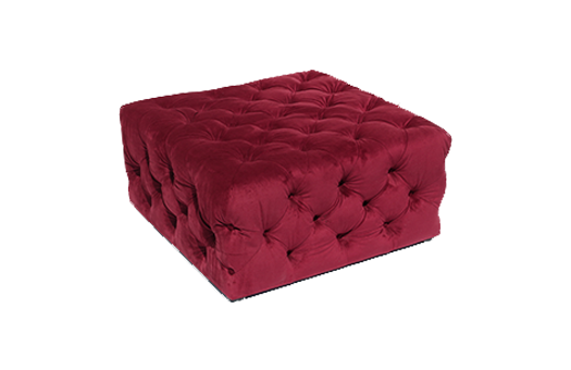 Juliette Ottoman, Burgundy 2 Juliette Ottoman, Burgundy - Image 2