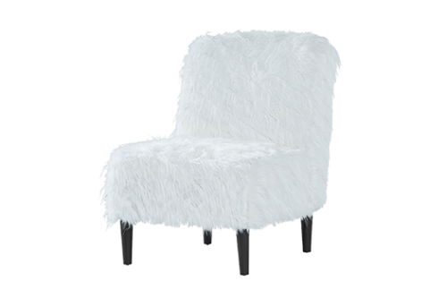 Pyrenees White Fur Armless Chair