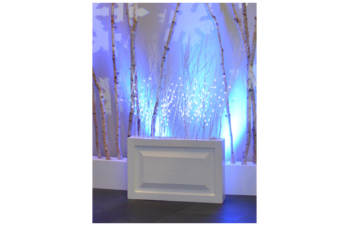 Planter Box w/ White Birch & Lighted Branches: Raised Panel
