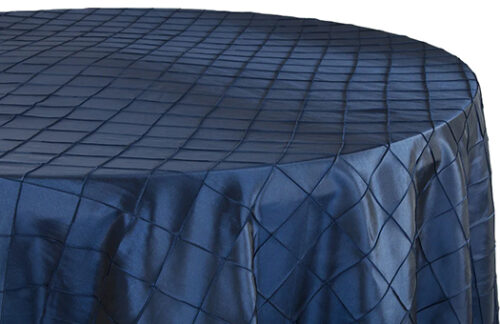120" Round Navy Pintuck