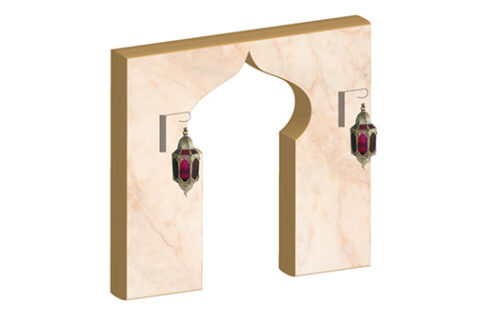 Single Arabian Arch Entranceway with Lanterns