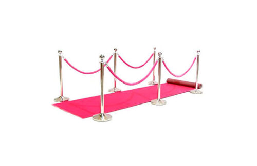 Pink Carpet w/ Rope and Stanchion