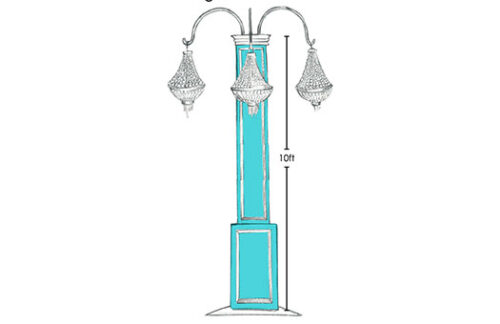 Chandelier Column, Tiffany Blue