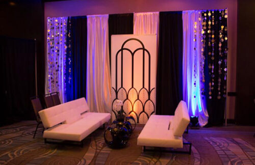 Polyknit Designer Drape Kit, Black & White 14' H x 10' W Section