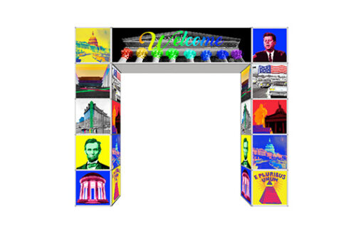 DC Arch with Pop Art Cubes