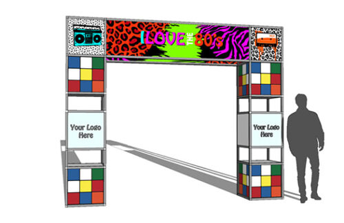 I Love The 80's Lit Aluminum Arch