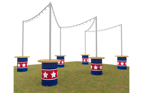 Market Lights w/ Patriotic Barrel Cocktail High