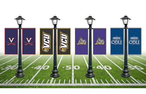 Lamp Posts w/ Lamp Head and Collegiate Flags