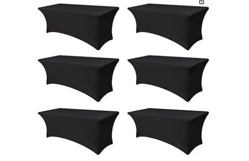 Spandex Table Cover, 8' Table, Black