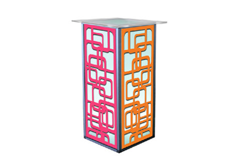 Lit Acrylic Cocktail High with Rounded Square Panels