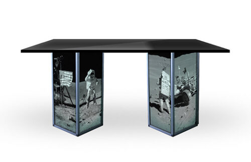 Acrylic Communal Table w/ Apollo 11 Space Misson Panels