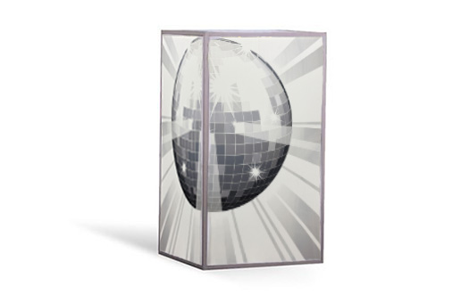 Lit Aluminum Pedestal with Disco Ball Sides 1 Lit Aluminum Pedestal with Disco Ball Sides