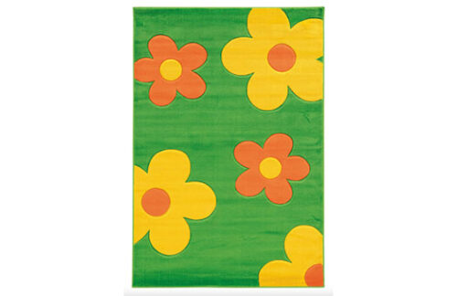 Daisy Flower Rug, Kelly Background