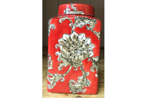 Red Oriental Ginger Vase