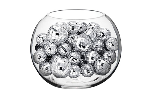 Fishbowl Vase w/ 2" Disco Balls 1 Fishbowl Vase w/ 2" Disco Balls