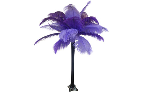 Eiffel Tower Vase, Purple Feathers