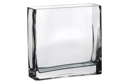 Rectangular Vase, Clear 8" x 7.5" x 2.5"