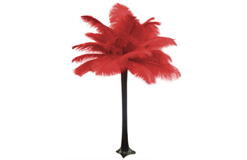 Eiffel Tower Vase, Red Feathers