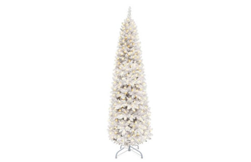 Lit Pencil Tree 7ft, White