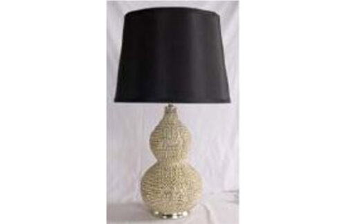 Silver Table Lamp with Black Shade
