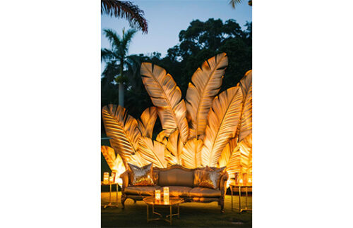 6ft Banana Palm Leaf, Gold