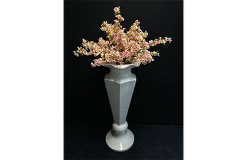 Geo Octagon Urn w/ Cherry Blossoms