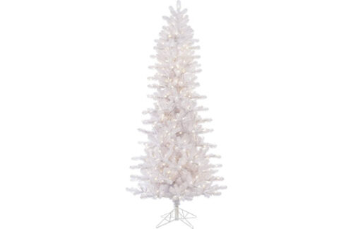 7.5 ft Crystal White Pine Slim w/ LED Lights