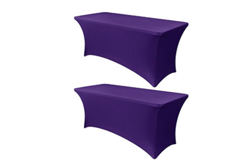 Purple Spandex Table Cover 6'