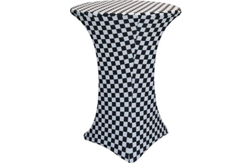 Spandex Linen Cocktail High Table 30", Black and White Check