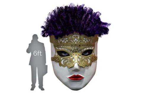 8ft White Mardi Gras Mask
