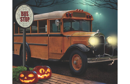 Halloween Bus Stop Sign Photo Op