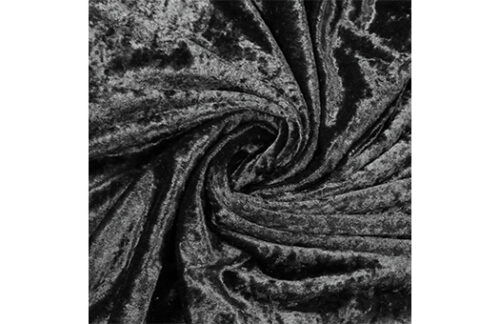Crushed Velvet Drape, Black 20' H x 10' W Section