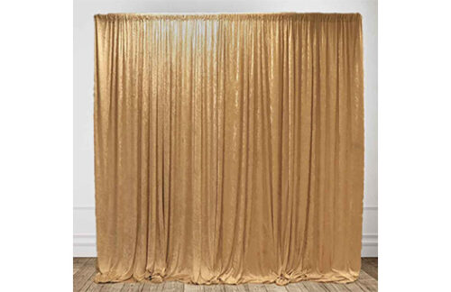 Panne Velvet Drape, Gold 14' H x 10' W Section