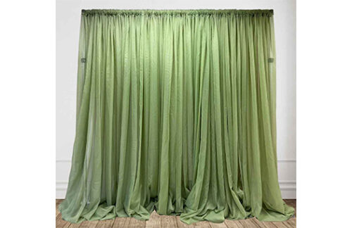 Pipe and Drape: Sheer Sage 14' H x 10' W