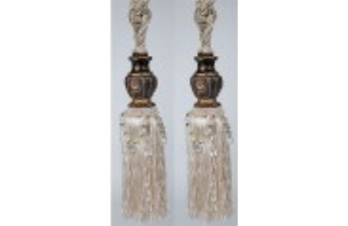 Tassel, Ornate Finial w/ Silver Ties