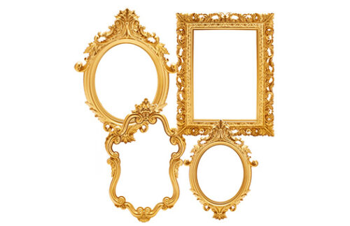Gold Ornamental Picture Frames Set