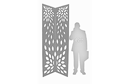 Modern Flower Bifold Screen, Gray