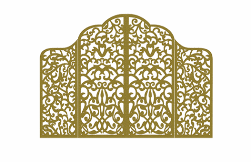 Regency 4 Panel Screen, Gold