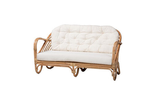 Bali Rattan Rounded Frame Loveseat