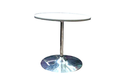 Cocktail Round Exhibit Table, White
