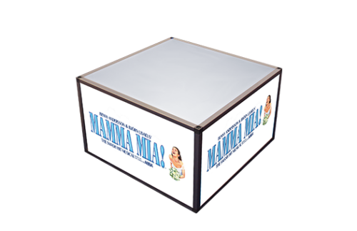 Lit Aluminum Coffee Table with Mamma Mia Sides