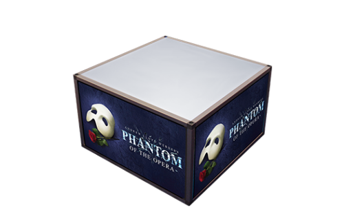 Lit Aluminum Coffee Table with Phantom of The Opera Sides